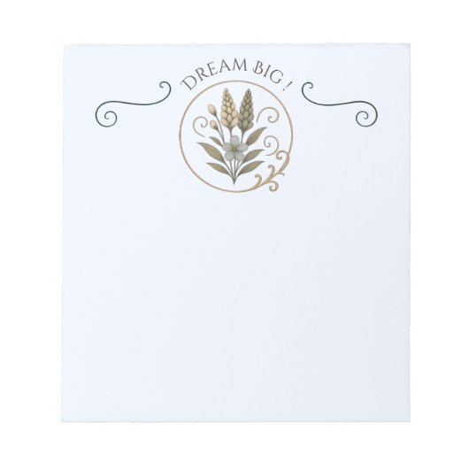 Carnet de note, bloc-notes, Dream big. (Devant)