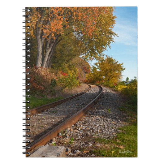 Carnet de note, photo d'un chemin de fer (Devant)