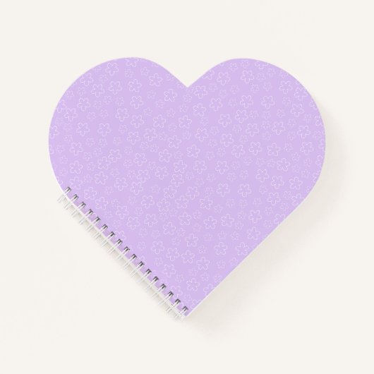 Carnet de notes à cœur de fleurs de cerisier lilas (Devant)