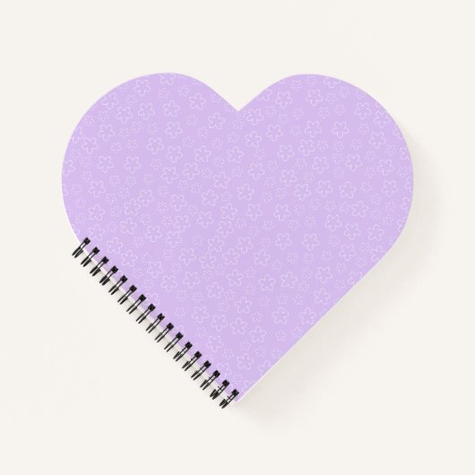 Carnet de notes à cœur de fleurs de cerisier lilas (Devant)