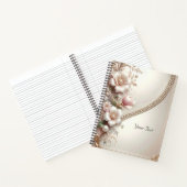 Carnet de notes à embellissements floraux et perle (Intérieur)
