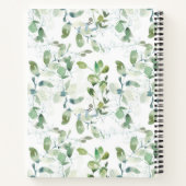 Carnet de notes à l'aquarelle de feuillage botaniq (Dos)