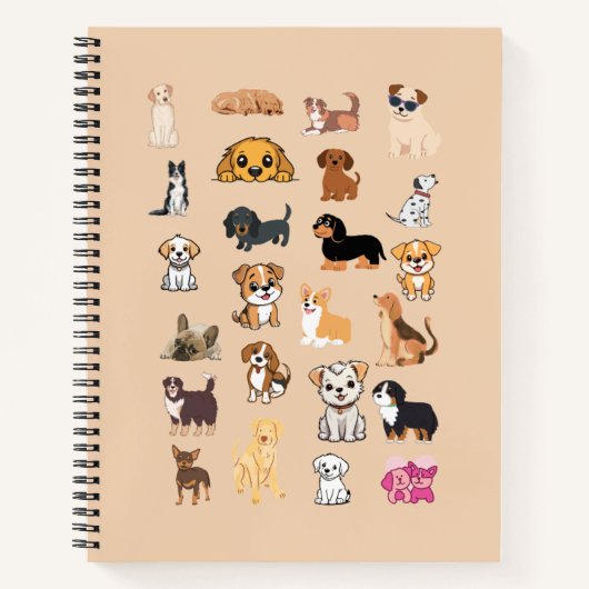 Carnet de notes à monogramme avec un motif de chie (Devant)
