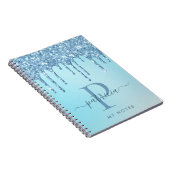 Carnet de notes à monogramme élégant avec gouttes (Côté Droit)