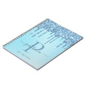 Carnet de notes à monogramme élégant avec gouttes (Côté gauche)