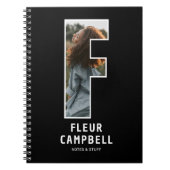 Carnet de notes à monogramme photo « F » moderne (Devant)