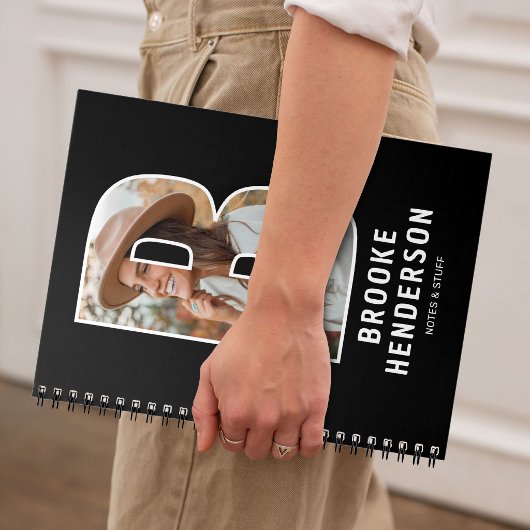 Carnet de notes à monogramme photo initial « B » m