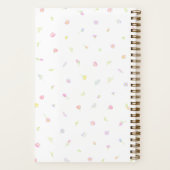 Carnet de notes à monogramme rose pastel fleur sau (Verso)