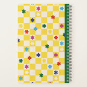 Carnet de notes à motif damier jaune étoiles fleur (Verso)