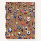 Carnet de notes à motif de cercle floral nordique (Devant)