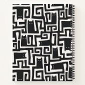 Carnet de notes à motif de chat noir abstrait (Dos)