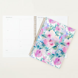Carnet de notes à motif de collage de fleurs roses