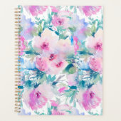Carnet de notes à motif de collage de fleurs roses (Devant)