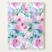 Carnet de notes à motif de collage de fleurs roses (Dos)