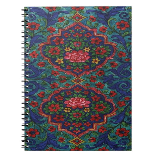 Carnet de notes à motif de tapis persan – Élégante (Devant)