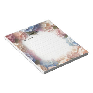 Carnet de notes à motif d'hortensia aquarelle de g