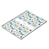 Carnet de notes à motif d'insecte blanc et monogra (Côté gauche)