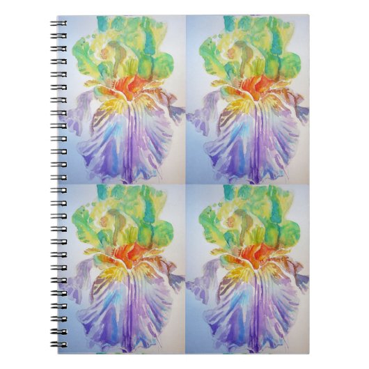 Carnet de notes à motif d'iris jaune violet Fleurs (Devant)