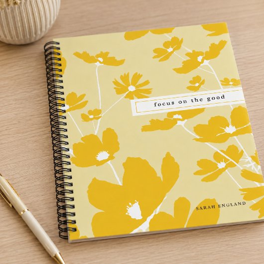 Carnet de notes à motif floral citation Focus On T