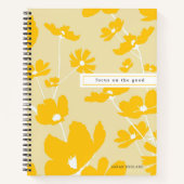 Carnet de notes à motif floral citation Focus On T (Devant)