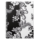 Carnet de notes à motif floral monochrome moderne (Devant)