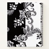 Carnet de notes à motif floral monochrome moderne (Dos)