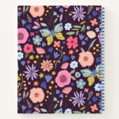 Carnet de notes à motif floral Pastels & Dark Plum (Dos)