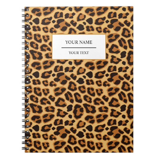 Carnet de notes à motif peau d'animal léopard (Devant)