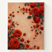 Carnet de notes à reliure spirale Fleurs de roses (Dos)