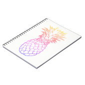 Carnet de notes à spirale blanc de Faux d'ananas (Côté gauche)