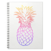 Carnet de notes à spirale blanc de Faux d'ananas (Devant)