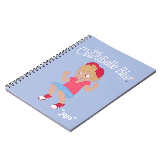 Carnet de notes à spirale bleu de ClaraBelle - (Côté gauche)