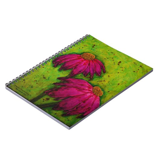 carnet de notes à spirale 'Coneflowers pourpre (Côté gauche)