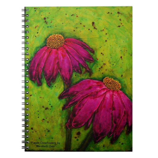 carnet de notes à spirale 'Coneflowers pourpre (Devant)