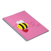 Carnet de notes à spirale d'abeille d'amour (Côté Droit)