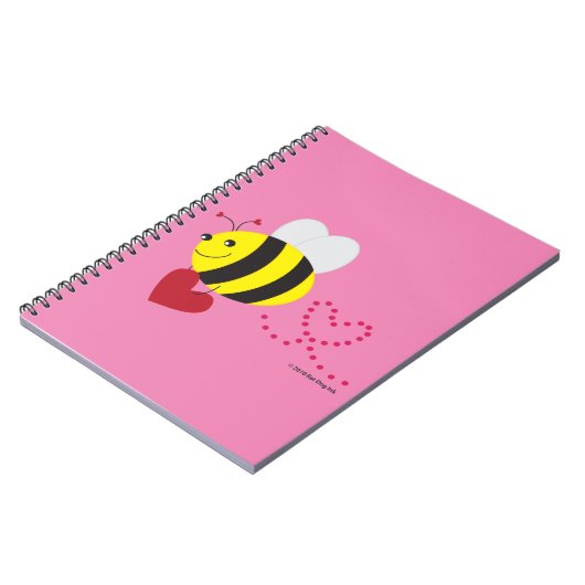 Carnet de notes à spirale d'abeille d'amour (Côté gauche)