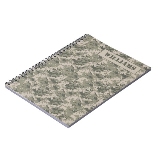 Carnet de notes à spirale d'ACU Camoflauge Digital (Côté gauche)