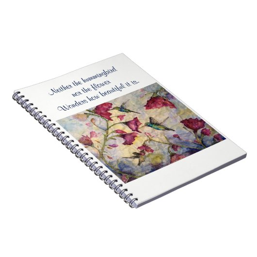 Carnet de notes à spirale d'art de colibri (Côté Droit)