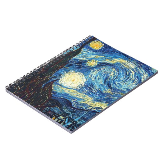 Carnet de notes à spirale d'art de nuit étoilée (Côté gauche)