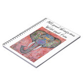 Carnet de notes à spirale d'art d'éléphant (Côté gauche)