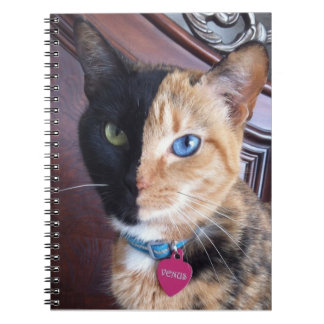 Carnet de notes à spirale de chat de Vénus