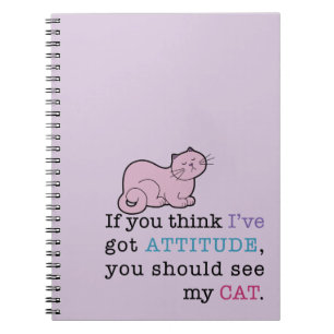 Carnet de notes à spirale de chat drôle de