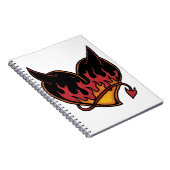 Carnet de notes à spirale de coeur de diable (Côté Droit)