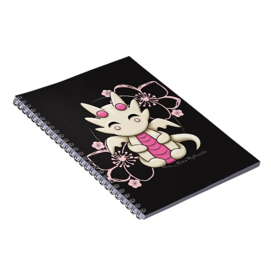 Carnet de notes à spirale de dragon rose de Kawaii (Côté Droit)