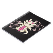 Carnet de notes à spirale de dragon rose de Kawaii (Côté gauche)