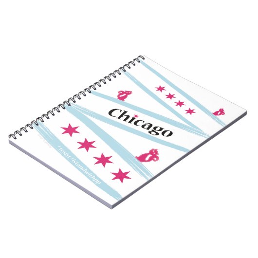 Carnet de notes à spirale de drapeau de Chicago (Côté gauche)