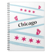 Carnet de notes à spirale de drapeau de Chicago (Devant)