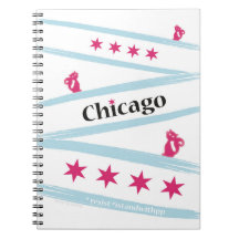 Carnet de notes à spirale de drapeau de Chicago