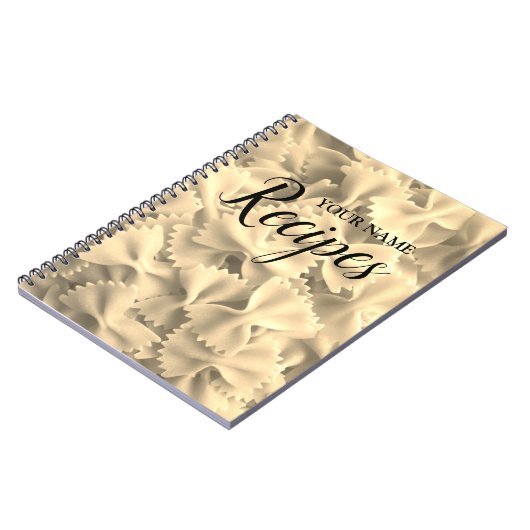 Carnet de notes à spirale de farfalle de pâtes de (Côté gauche)