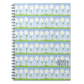 Carnet de notes à spirale de fleurs blanches (Devant)